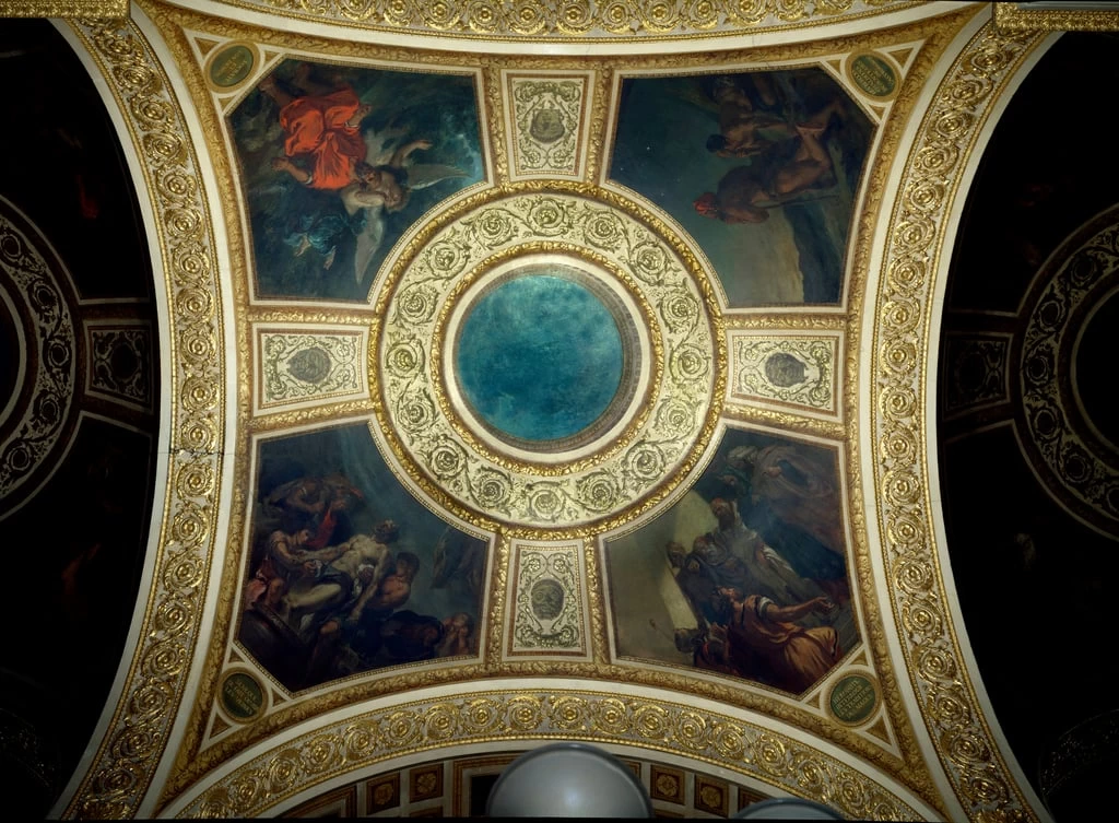Storia e filosofia. Cupola della biblioteca dell'Assemblea Nazionale - Palais, Bourbon, Parigi